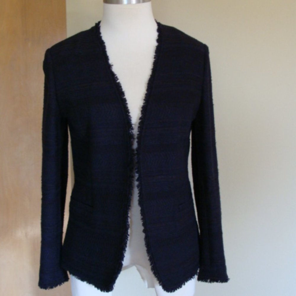 4T Banana Republic Collarless 4 Tall Tweed Jacket Blazer